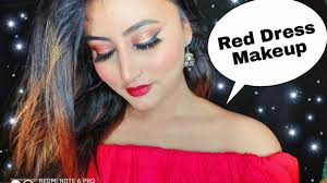 red dress makeup party makeup for