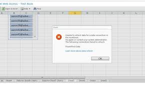 Unable To Refresh The Excel Connection In Excel Webaccess