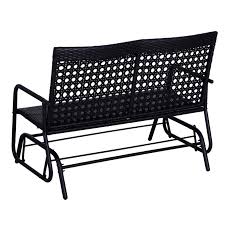 outsunny wicker glider bench chair