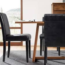 lacoo black dining chairs pu leather