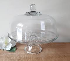 Vintage Pedestal Glass Cake Stand With
