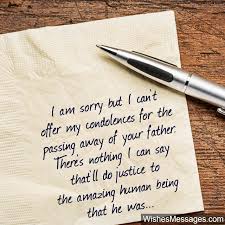 condolence messages for a father s
