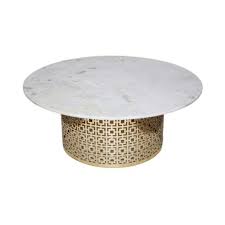 Round Marble Coffee Table With Gold