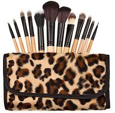 12 leopard print makeup sets brush log