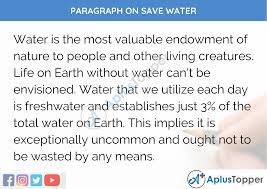 paragraph on save water 100 150 200