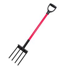 Spading Fork With Fiberglass Handle And