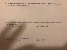 Solved 3 Write A Polynomial Equation