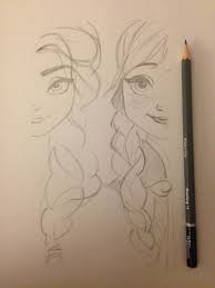 Flounder drawing, and second colour scheme. Frozen Sisters You Could Draw The Where There Hair Is Braided Together It Would Desenhos A Lapis Da Disney Desenhos Animados Bonitinhos Desenhos De Princesas
