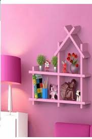 Pink Decorative Wooden Wall Shelves