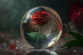 Premium Photo Glass Ball With Roses
