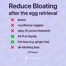 egg retrieval to reduce bloating