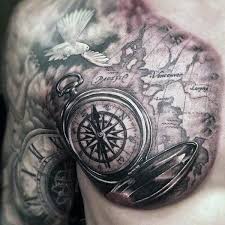 The north star at the top of the rose of the winds. What Do Compass Tattoos Mean 2021 Information Guide