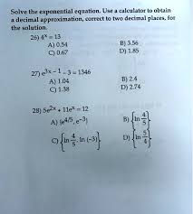 Solved Solve The Exponential Equation