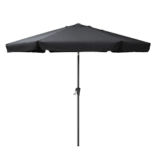 10ft Round Tilting Black Patio Umbrella
