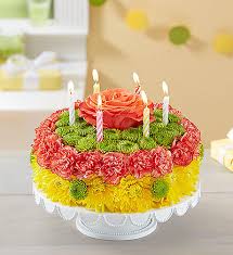 birthday wishes flower cake yellow