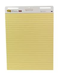 Post It Super Sticky Easel Pad 25 X 30 Inches 30 Sheets Pad 1 Pad 561ss Yellow Lined Premium Self Stick Flip Chart Paper Super Sticking Power