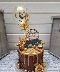 Cake Design With Balloon Topper gambar png