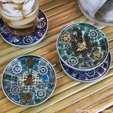 Steampunk Mosaic Coasters Made With