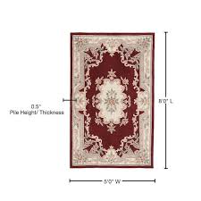 rugs america new aubusson burgundy red