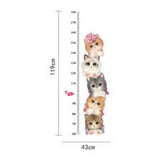Details About Cats Height Growth Chart Measure Vinyl Wall Decal Sticker Kids Baby Nursery