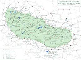 Das gebirge ist 110 km lang und 30 40 km breit. Harzkarte Ubersicht Uber Den Harz Und Die Angrenzenden Regionen Harz Karte Der Harz Karten