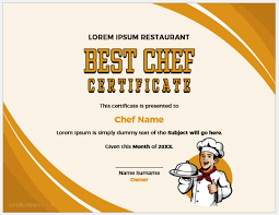 5 best chef certificate templates for