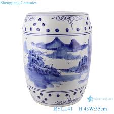 Ryll41 Ceramic Garden Stools Blue And