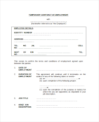Job Agreement Form Sample Employment Contract Forms 11 Free