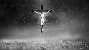 black white christian cross