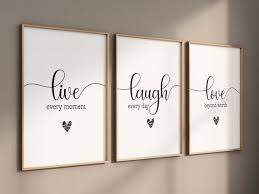 Set Of 3 Prints Live Laugh Love Quote