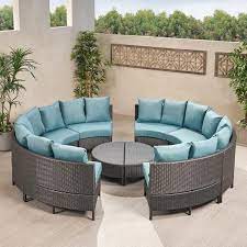 Noble House 10 Piece Faux Rattan Patio