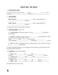 free boat bill of form pdf