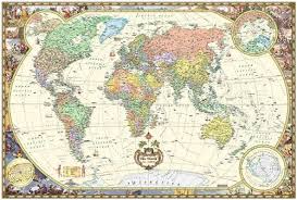 Antique Style World Wall Map Wall Map