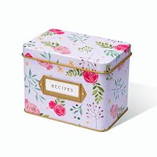Jot Mark Recipe Card Complete Gift Box Decorative Tin Box