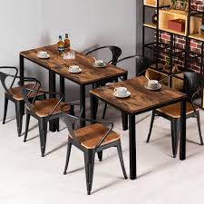 Luckyermore heavy duty kitchen dining side chairs set of 2 with wood seat and metal frame restaurant chairs for commercial and residential use, ladder back. Veikous Table Wood Colour Ironwood Square Dining Table Sturdy And Heavy Duty Writing Desk For Home Without Chairs Squaretable 2 The Home Depot