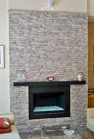 Faux Stone Fireplace Contemporary