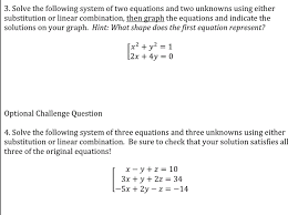 Solved 3 Solve The Following System Of