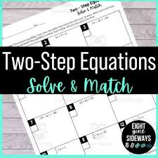 Two Step Equations Solve Match