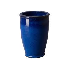Blue Ceramic Round Planter 12821bl
