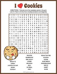 Challenge your word search skills with this special halloween puzzle. Cookies Word Search Puzzle Worksheet Activity By Puzzles To Print