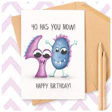 funny 40th birthday greeting card for