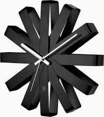 Ribbon Black Steel Wall Clock Umbra