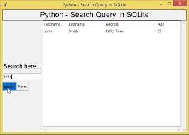 python search query in sqlite