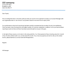 Termination Letter Format Employee Termination Letter