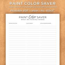 Home Paint Color List Keep Track Of