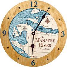 manatee river nautical map clock sea