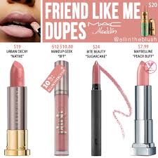mac friend like me lipstick dupes