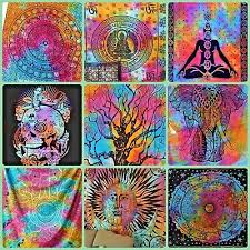 Tie Dye Indian Multi Colour Tapestry