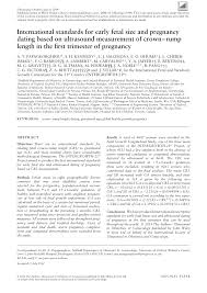 International Standards For Early Fetal Size And Pregnancy