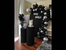 black silver birthday decor black